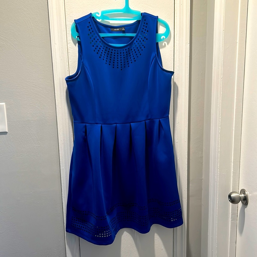 Cute cobalt blue fit and flare dress